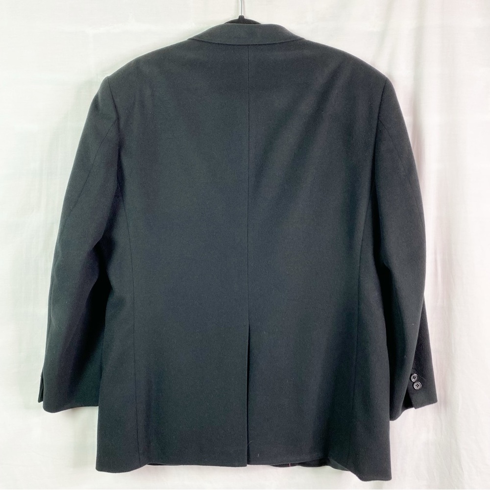 Vintage Rogers Scott Black Cashmere 2 Button Blazer Sport Coat 42R - Picture 2 of 6